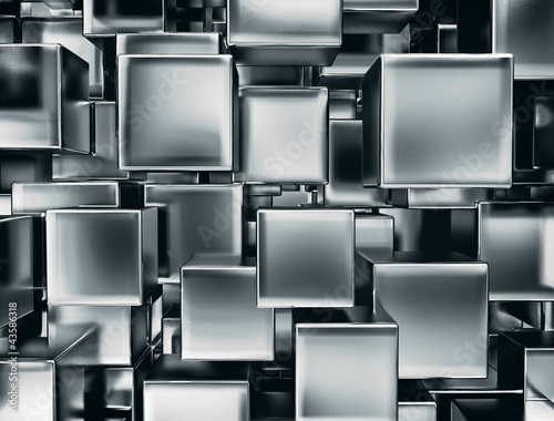 Naklejka dekoracyjna abstract image of metal cubes background