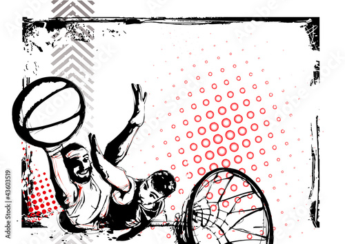 Naklejka dekoracyjna basketball poster