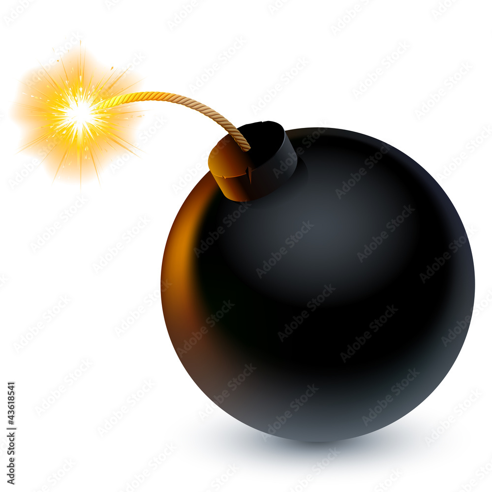 Cartoon Bomb Getting Set Off Cartoon bomb ready to explode. Stock Vector | Adobe Stock