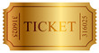 Vector illustration of gold ticket