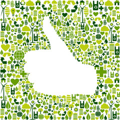 Wall Mural - I like go green icons in hand