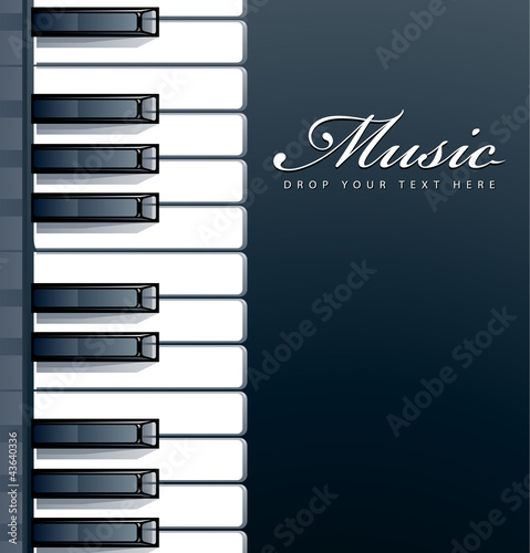 Naklejka - mata magnetyczna na lodówkę Piano keys background