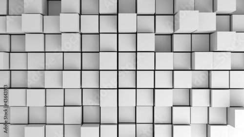 Naklejka dekoracyjna Trójwymiarowe abstrakcyjne szare kwadraciki 3d