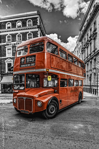 Nowoczesny obraz na płótnie Double Decker London bitonal