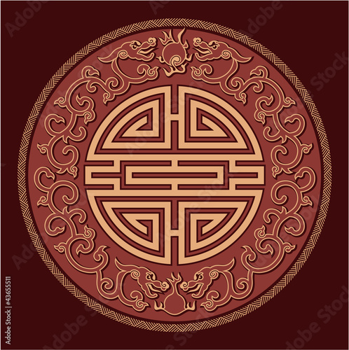 Oriental Feng Shui Pattern - 43655511