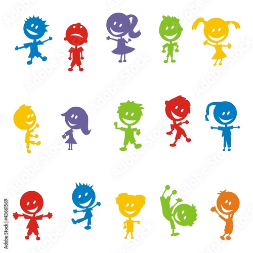 Obraz w ramie Kinder ~ Kids ~ Children in Aktion - Colorful