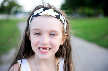 Outdoors portrait of little girl