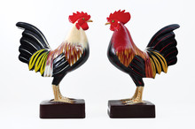 Isolated Wooden Rooster