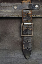 Buckle And Leather Strap On Vintage Suitcase