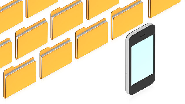 folders with phone