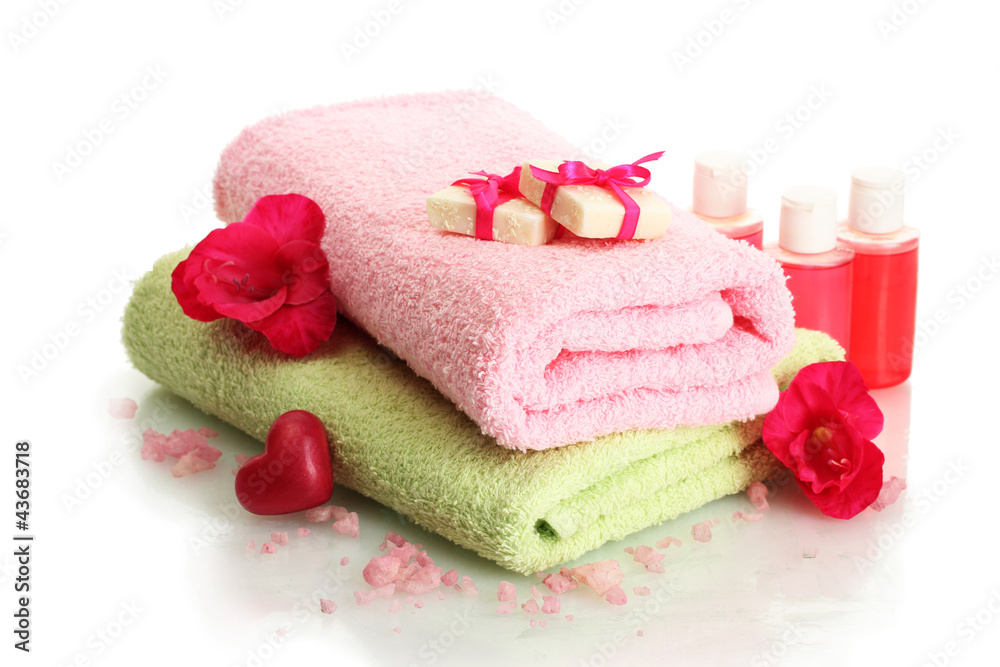 beautiful spa setting, isolated on white