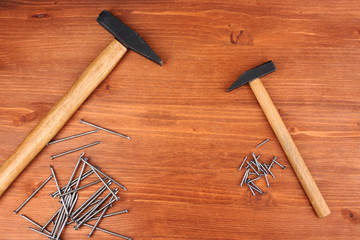 Poster - Set of tools and instruments on wooden background