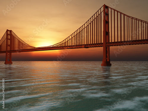 Fototapeta na wymiar Golden Gate Bridge Illustration