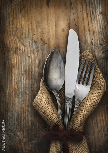 Naklejka nad blat kuchenny Vintage silverware
