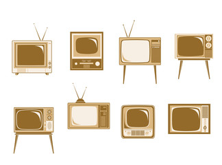 Set of retro TV