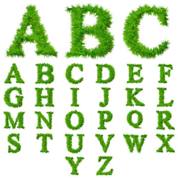 High resolution conceptual grass fonts set