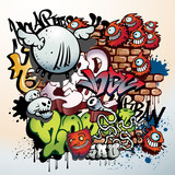 Fototapeta Fototapety dla młodzieży do pokoju - graffiti urban art elements