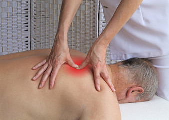 Deep tissue massage to Rhomboids