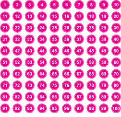 Wall Mural - Numbers on pink background