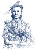 Lover Of Bird - Hand Drawing Picture