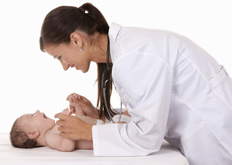 female doctor and a baby
