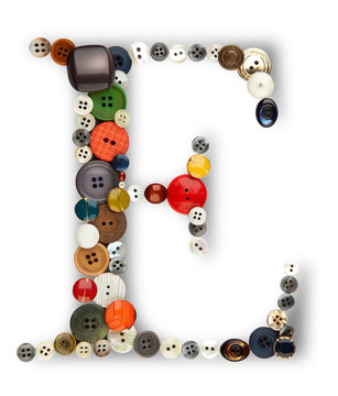 Buttons alphabet : letter E
