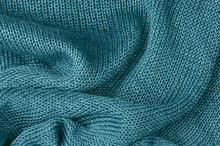 Close Up Blue Knitted Pullover Background