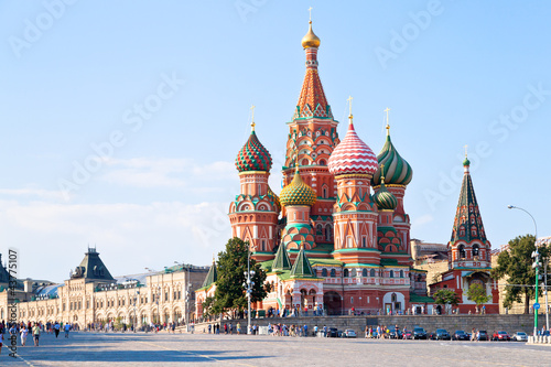 Naklejka na szybę Red Square with Vasilevsky descent in Moscow