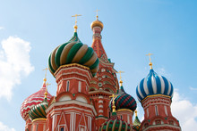 St. Basil's Cathedral In Moscow On Red Square
