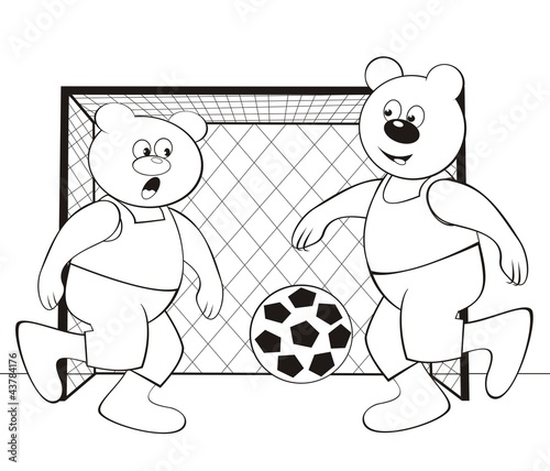 bear-football - coloring book Stock Vector | Adobe Stock