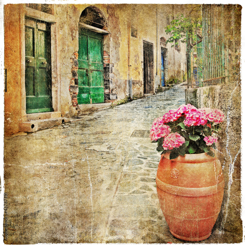 Fototapeta do kuchni charming old streets of mediterranean