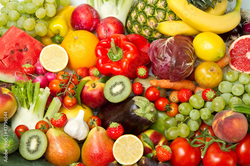 Naklejka na drzwi fruit and vegetables