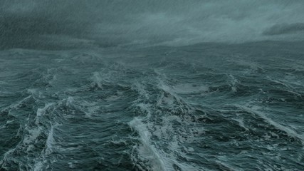 1080p wide storm in the sea shot