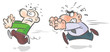 © Bobb Klissourski - Two cartoon running characters.