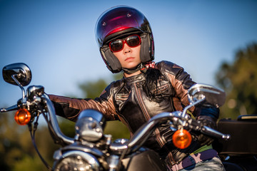 Wall Mural - Biker girl