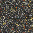 Abstract mathematics background. Color figures seamless pattern.