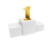 golden number 1 on podium