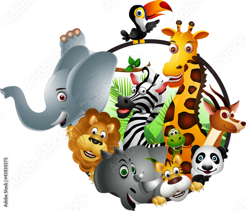 Fototapeta dla dzieci Funny wild African animal cartoon