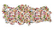 © Doreen Salcher - map of turkey with a lot of people portraits