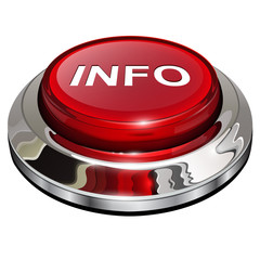 Poster - Info, information button, 3d red glossy metallic icon