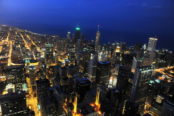 Fototapete - Aerial mView of Chicago