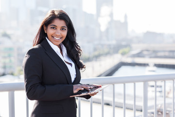 Indian businesswoman with tahlet PC