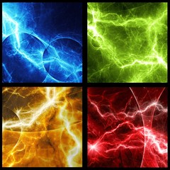 Wall Mural - Four colorful abstract lightning