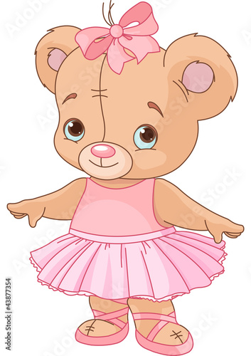 Naklejka - mata magnetyczna na lodówkę Cute Teddy Bear Ballerina