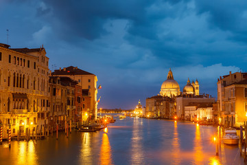 Wall Mural - Grang canal at night, Venice