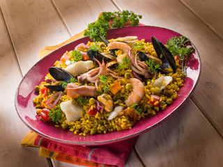 Canvas Print - traditonal fish paella