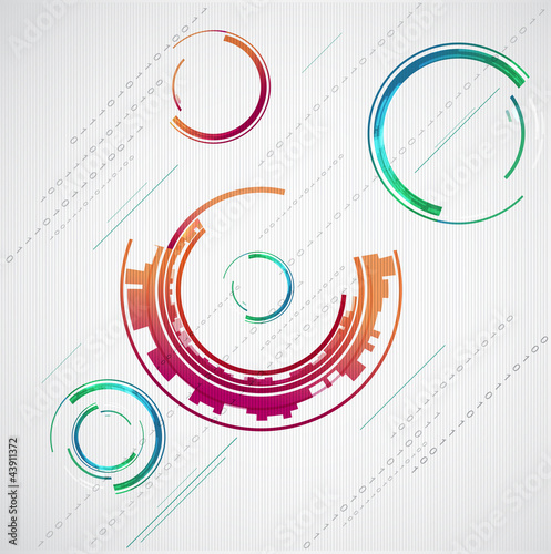 Nowoczesny obraz na płótnie Abstract color technology circles. Vector