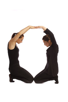 Font O formed by humans bodies