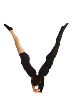 Font V formed by humans bodies