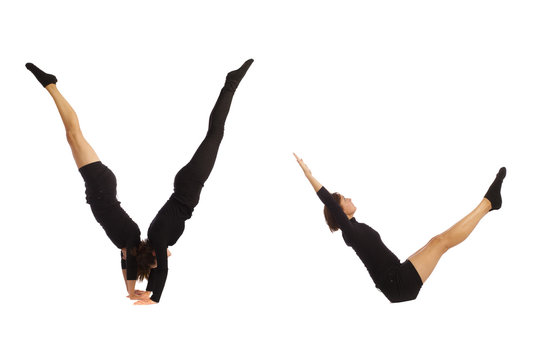 Font V formed by humans bodies